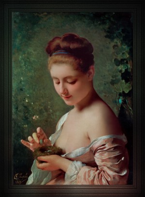 La Ragazza Col Nido by Charles Joshua Chaplin Classical Fine Art Reproduction